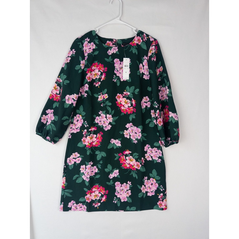 NWT Ann Taylor Dress‎ Womens 6 Floral All Over Print Long Sleeve Knee Length